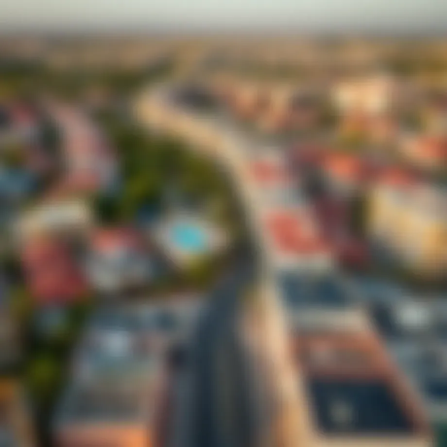 Aerial view of Al Nuaimia showcasing its vibrant neighborhoods