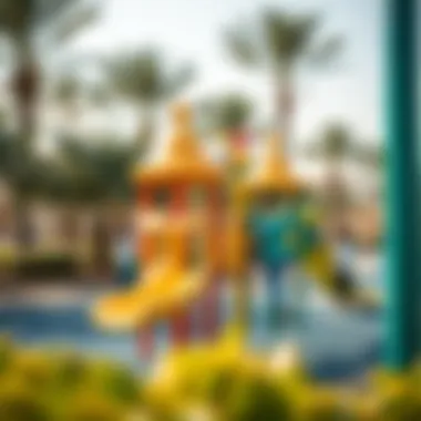 Play Area for Children at Al Safa 2 Park Children enjoying play equipment in a vibrant section of Al Safa 2 Park.