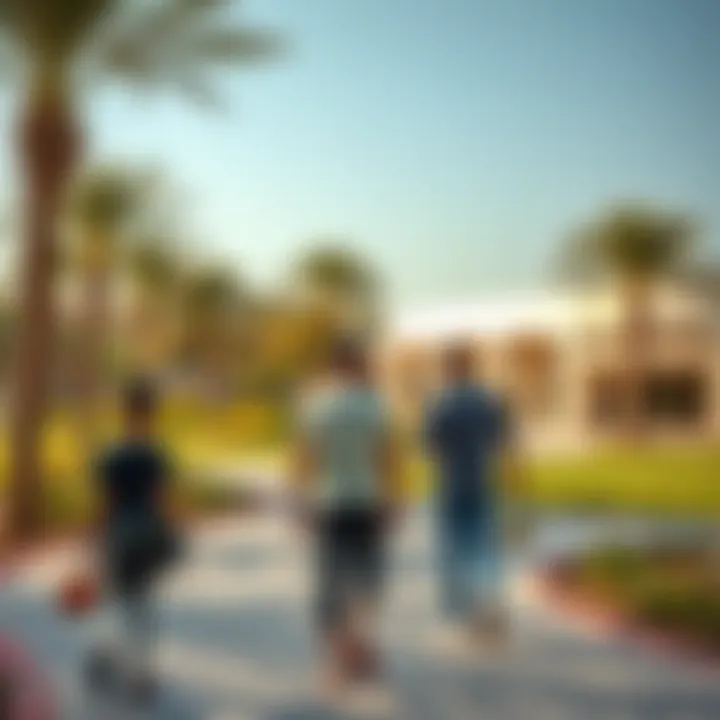 Community Engagement at Al Safa 2 Park Community members engaging in activities at Al Safa 2 Park, illustrating its role in the urban landscape.