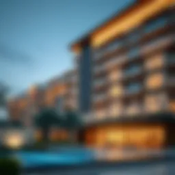 Stunning view of Al Zarooni Building showcasing its unique architectural design
