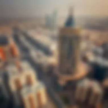 Dubai Skyline with Al Zarooni Building Aerial perspective of Dubai featuring the Al Zarooni Building among urban developments