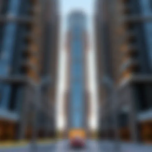 Stunning view of the C2 Tower in Al Bateen showcasing its architectural design
