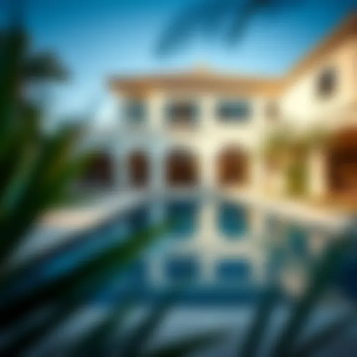 Spacious Villa Backyard Spacious villa backyard with swimming pool