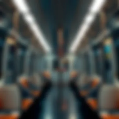 Inside the Blue Line Metro Train Interior of a Blue Line Metro train