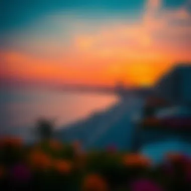 Scenic view of Buhaira Corniche at sunset