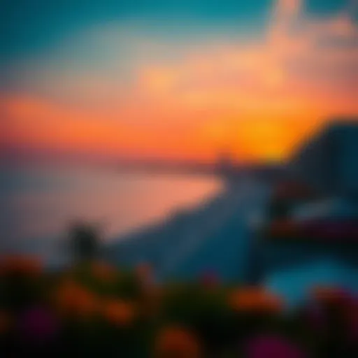 Scenic view of Buhaira Corniche at sunset