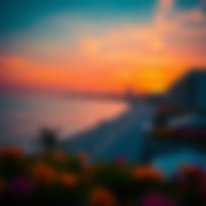 Scenic view of Buhaira Corniche at sunset