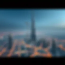 Aerial view of Burj Khalifa during construction