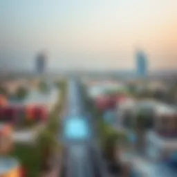 A panoramic view showcasing the vibrant community of مدينة بدر الخوانيج in Dubai