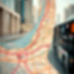 Detailed view of the Dubai bus map showcasing major routes