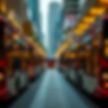 Map highlighting key neighborhoods served by Dubai's bus network