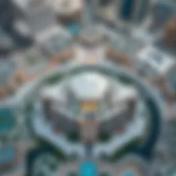 Aerial view of قرية السيف showcasing its unique architecture