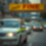 Traffic enforcement in Dubai showcasing fines