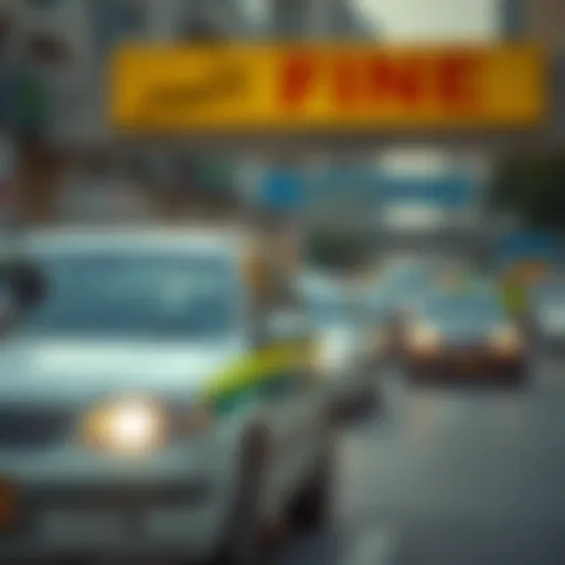 Traffic enforcement in Dubai showcasing fines
