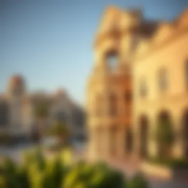 Architectural details of the buildings along the Corniche