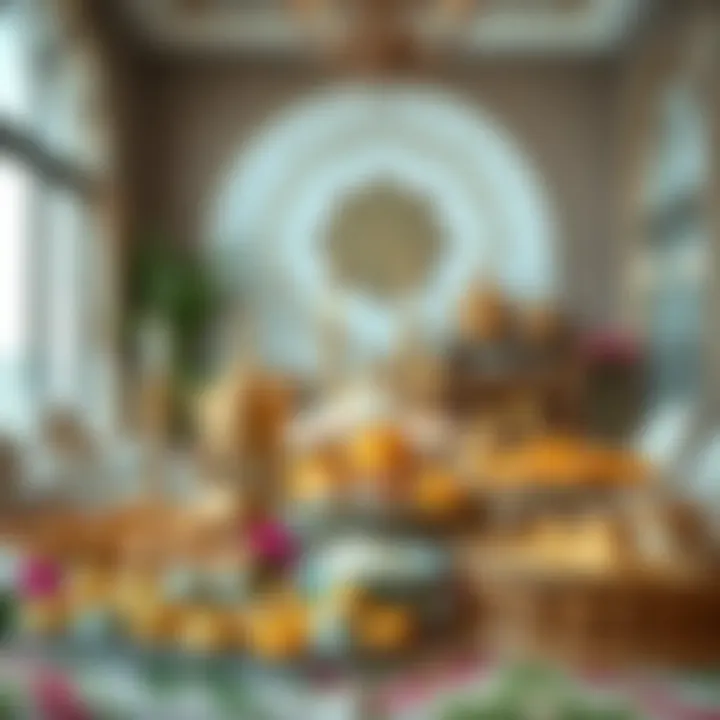 A beautifully arranged table with traditional Eid treats