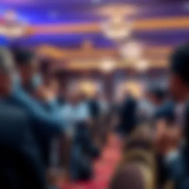 An auction event with an enthusiastic audience