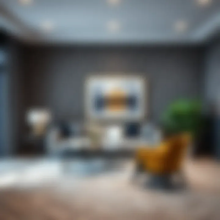 Contemporary Wallpaper in a Stylish Living Room Elegant living room adorned with contemporary wallpaper