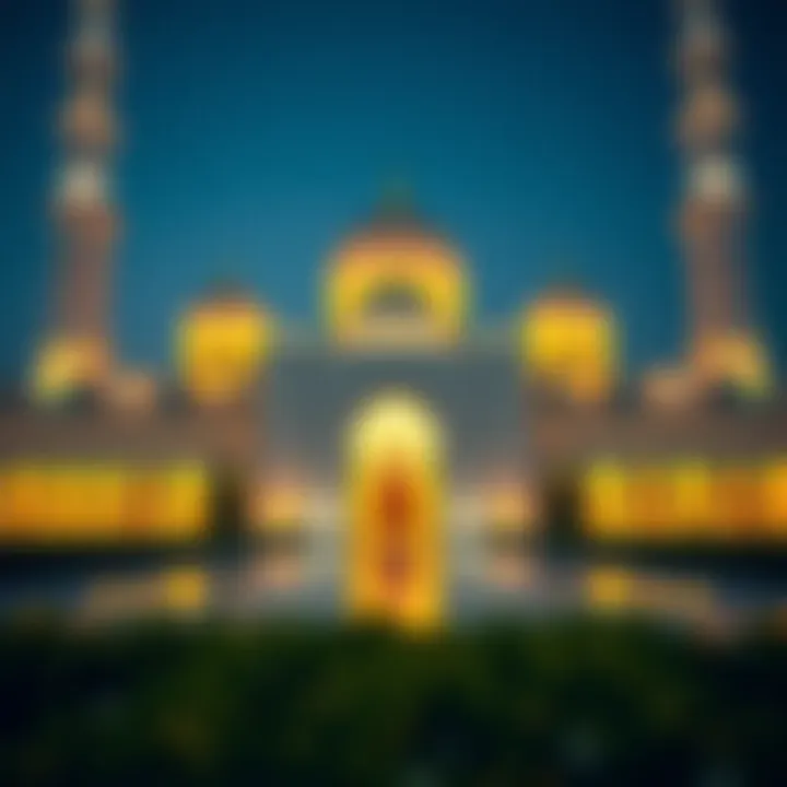 Sheikh Zayed Grand Mosque at Night The beautiful Sheikh Zayed Grand Mosque glowing at night