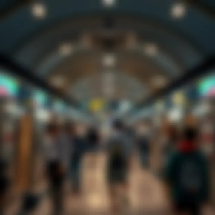 Dynamic Commuter Experience at Abu Hail Metro Station Interior view of Abu Hail Metro Station with commuters