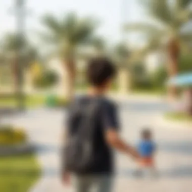 Community Park in Al Bustan Beautiful park in Al Bustan showcasing community life