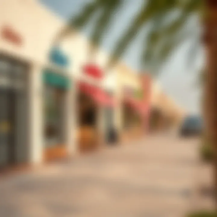 Local Amenities in Al Bustan Local amenities in Al Bustan, including shops and cafes