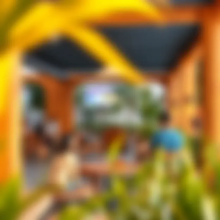 Families enjoying leisure time at the community area of الظفرة مول