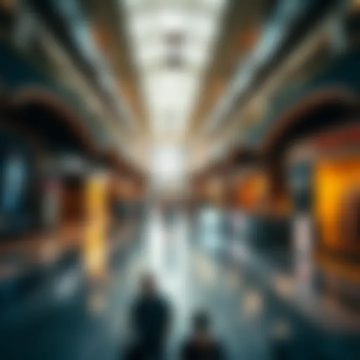 Vibrant retail space inside الظفرة مول filled with diverse shops