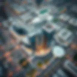 Aerial view of Al Khaleej Center showcasing its strategic location