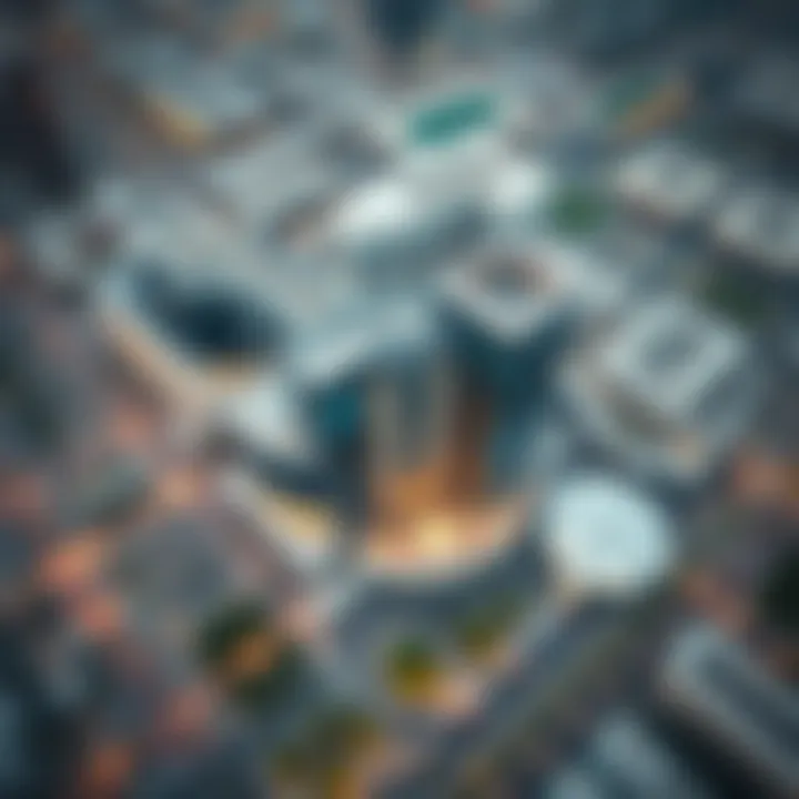 Aerial view of Al Khaleej Center showcasing its strategic location