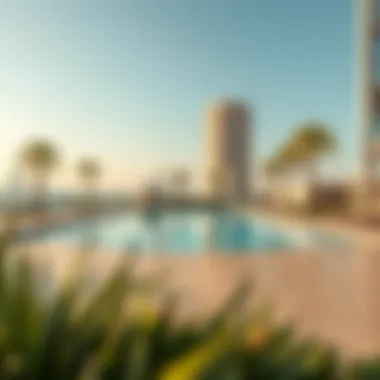Luxurious amenities offered at Al Thuraya Tower pool area