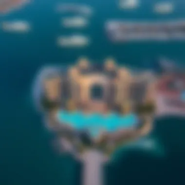 Aerial view of Atlantis Abu Dhabi showcasing its grand architecture