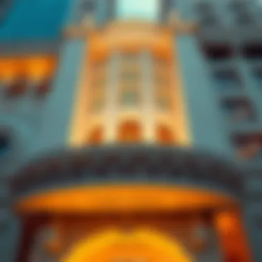 Close-up of architectural design details in Binghatti buildings