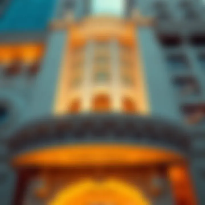 Close-up of architectural design details in Binghatti buildings