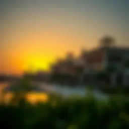 Stunning architectural view of برج الدانه at sunset