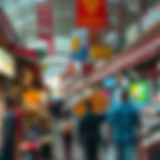 A bustling market scene highlighting Deira's vibrant retail sector
