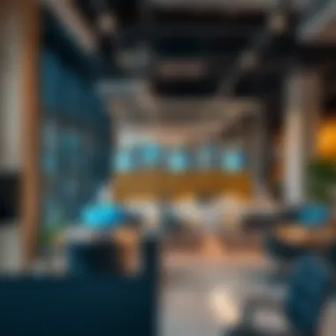A technological setup in a coworking space