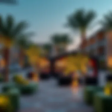 An inviting community space with vibrant greenery and leisure facilities at Damac Lagoons