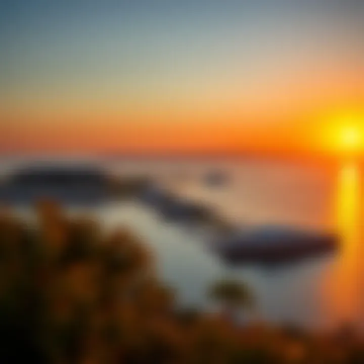 A panoramic sunset over Damac Lagoons illustrating the tranquil lifestyle