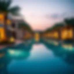 A serene water view of Damac Lagoons reflecting a Mediterranean ambiance