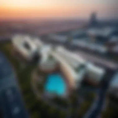 Stunning aerial view of Damac Lincoln Park showcasing its architectural elegance