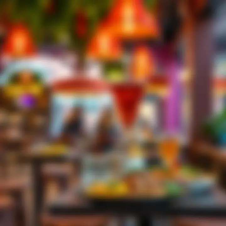 Colorful Café Delights A vibrant café scene showcasing colorful dishes and drinks
