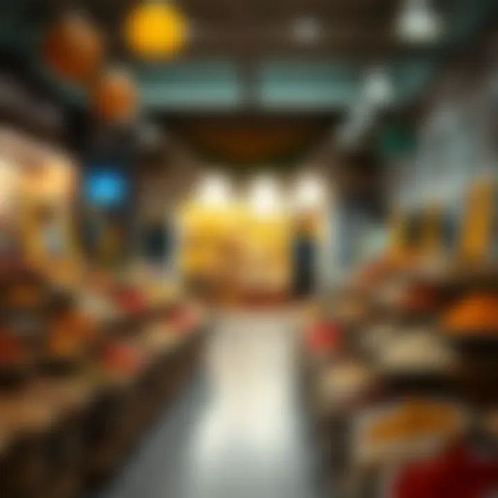 An extravagant display of spices and traditional Arabian cuisine in a vibrant market.