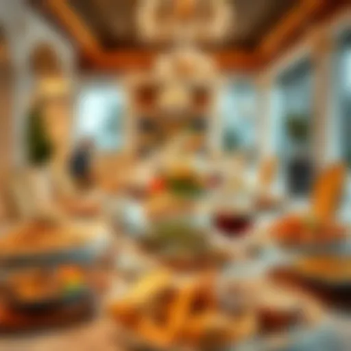 A beautifully arranged Suhoor table with traditional dishes