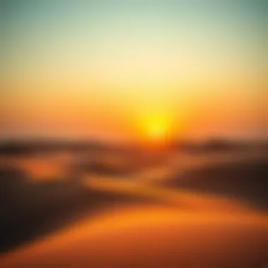 The Majestic Desert Environment Desert landscape at sunset