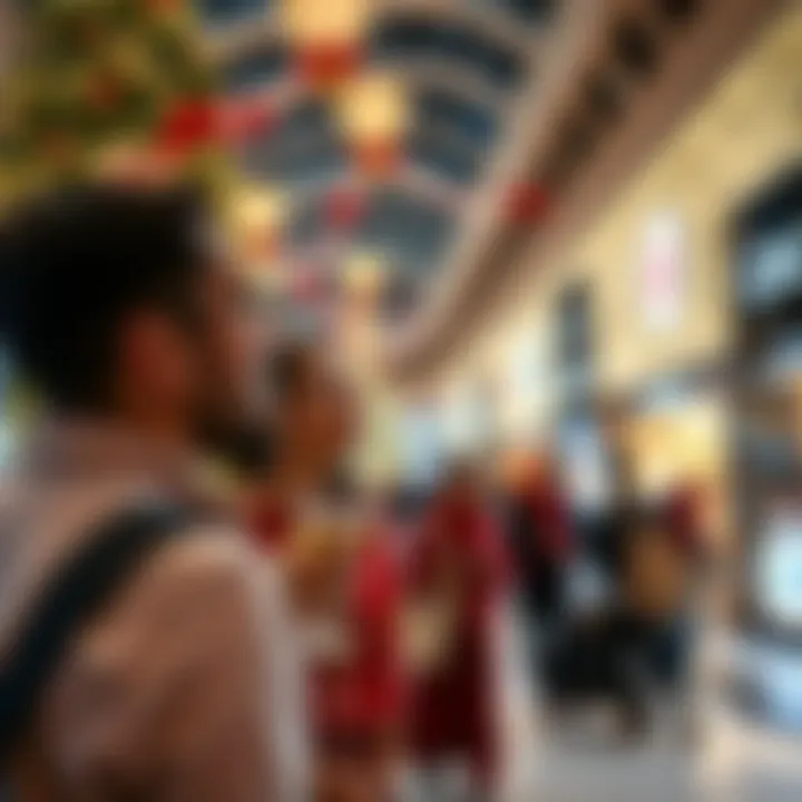 Engaging in Holiday Spirit Shoppers enjoying the festive atmosphere