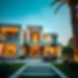 Luxurious villa in Dubai showcasing modern architecture