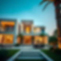 Luxurious villa in Dubai showcasing modern architecture