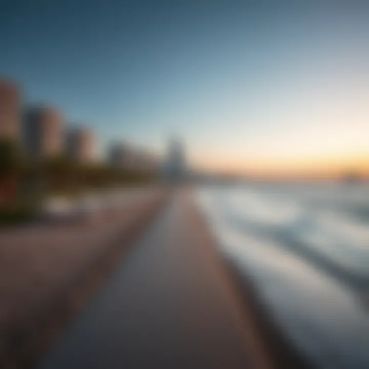 Coastal Serenity at JBR A serene beach scene at Jumeirah Beach Residence, emphasizing the beautiful coastal environment.