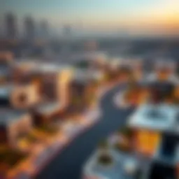 Aerial view of Jumeirah Village Circle District 12 showcasing its modern architecture